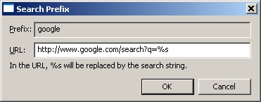 The TweakUI interface > Internet Explorer > Search > Create > google