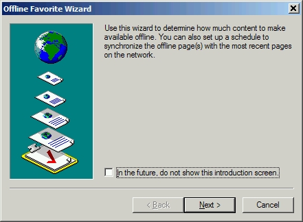 The Offline Favorite Wizard window